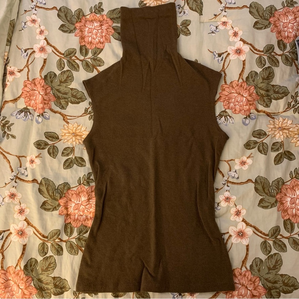 Vintage Donna Karan Sleeveless wool blend Turtleneck Top